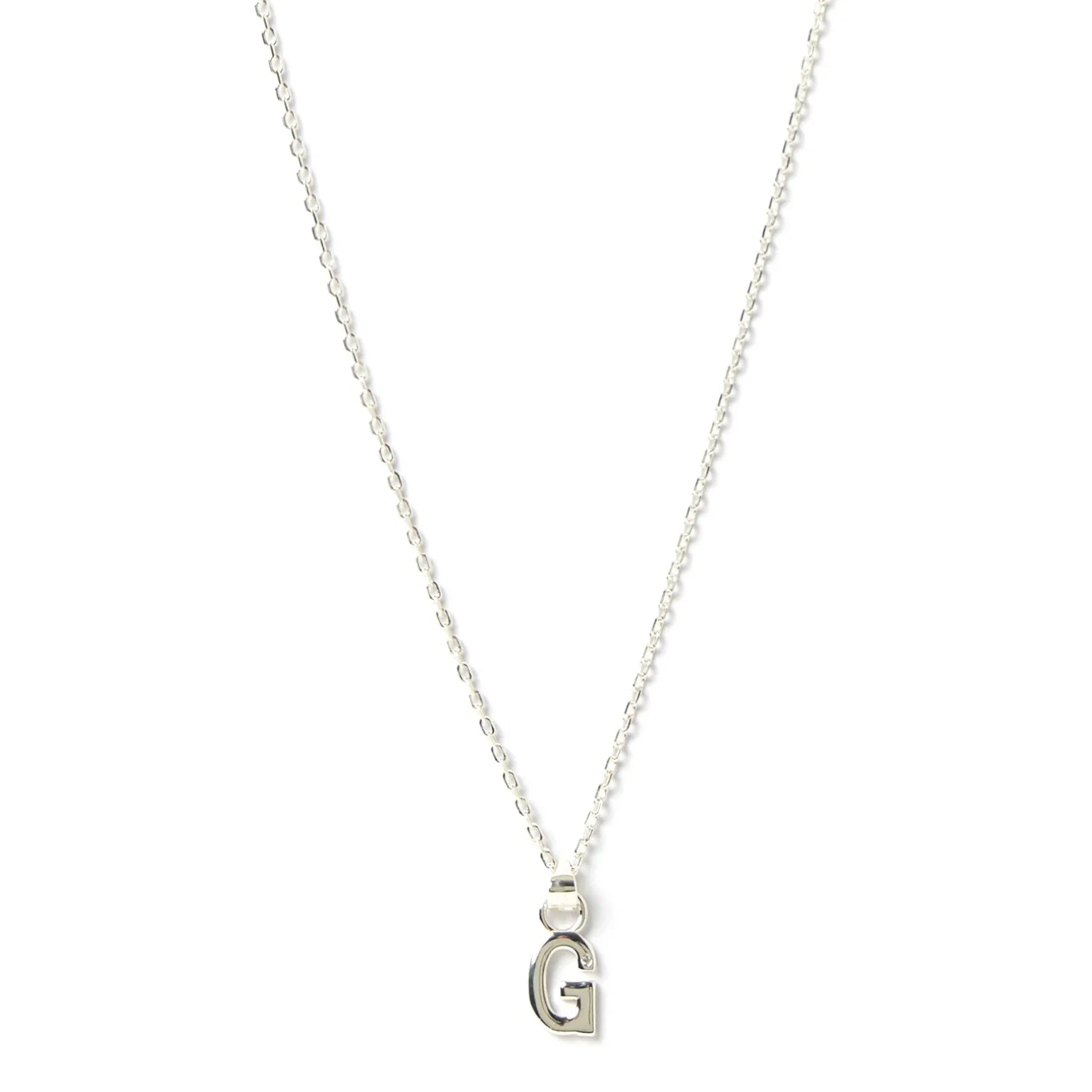 Initial Silver Charm Necklace