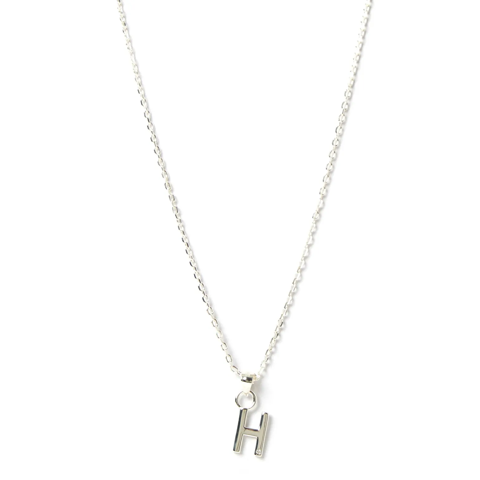 Initial Silver Charm Necklace