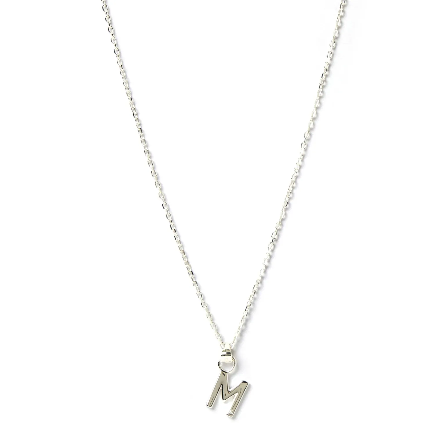 Initial Silver Charm Necklace