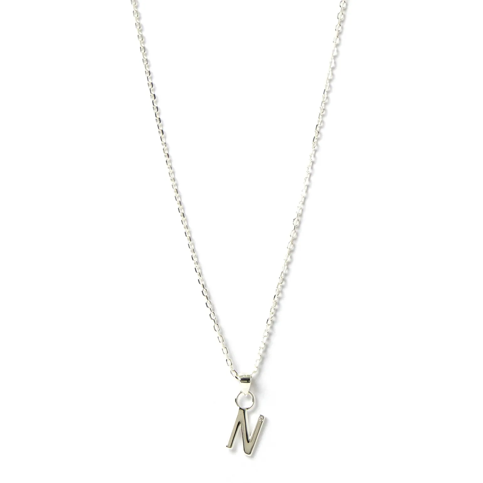 Initial Silver Charm Necklace