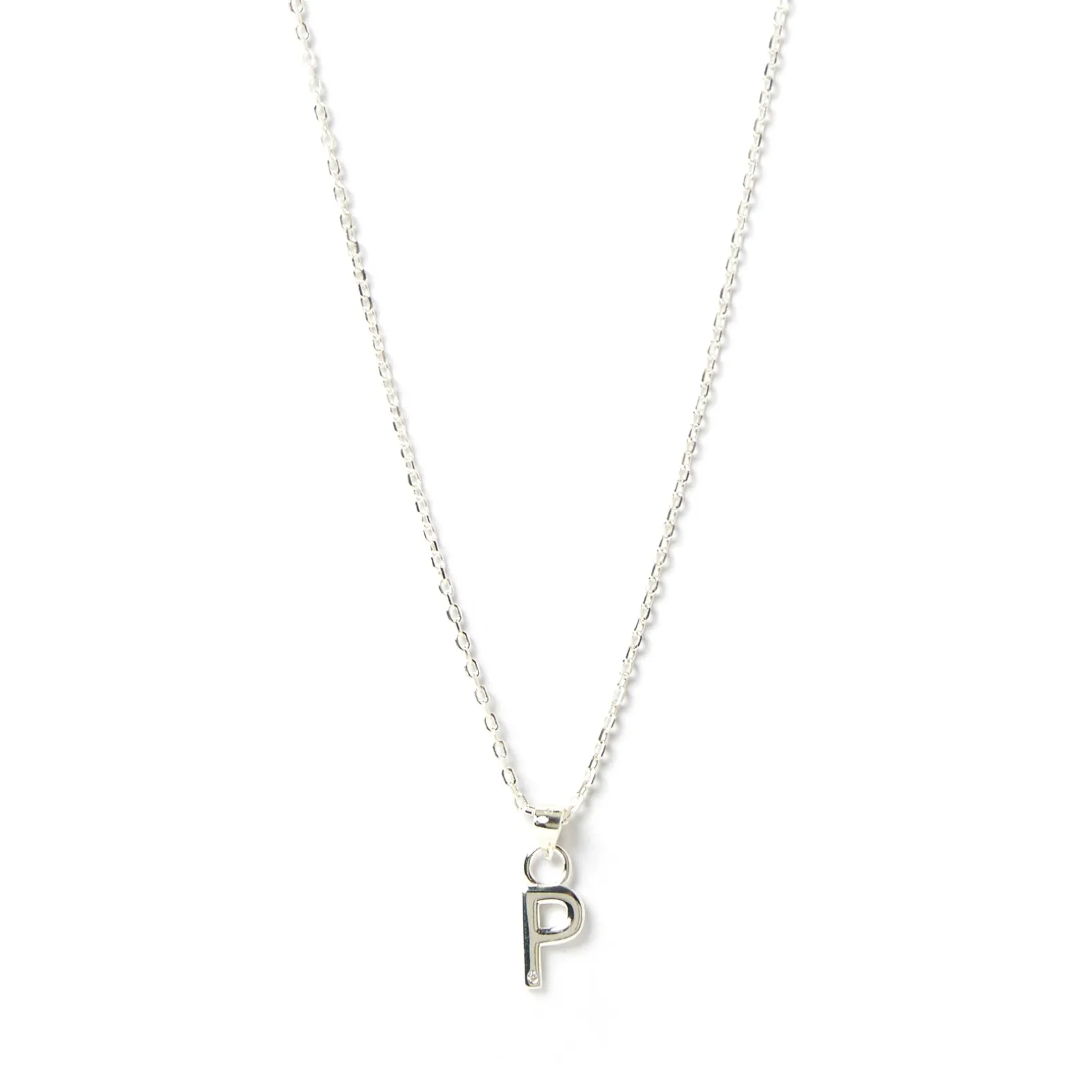 Initial Silver Charm Necklace