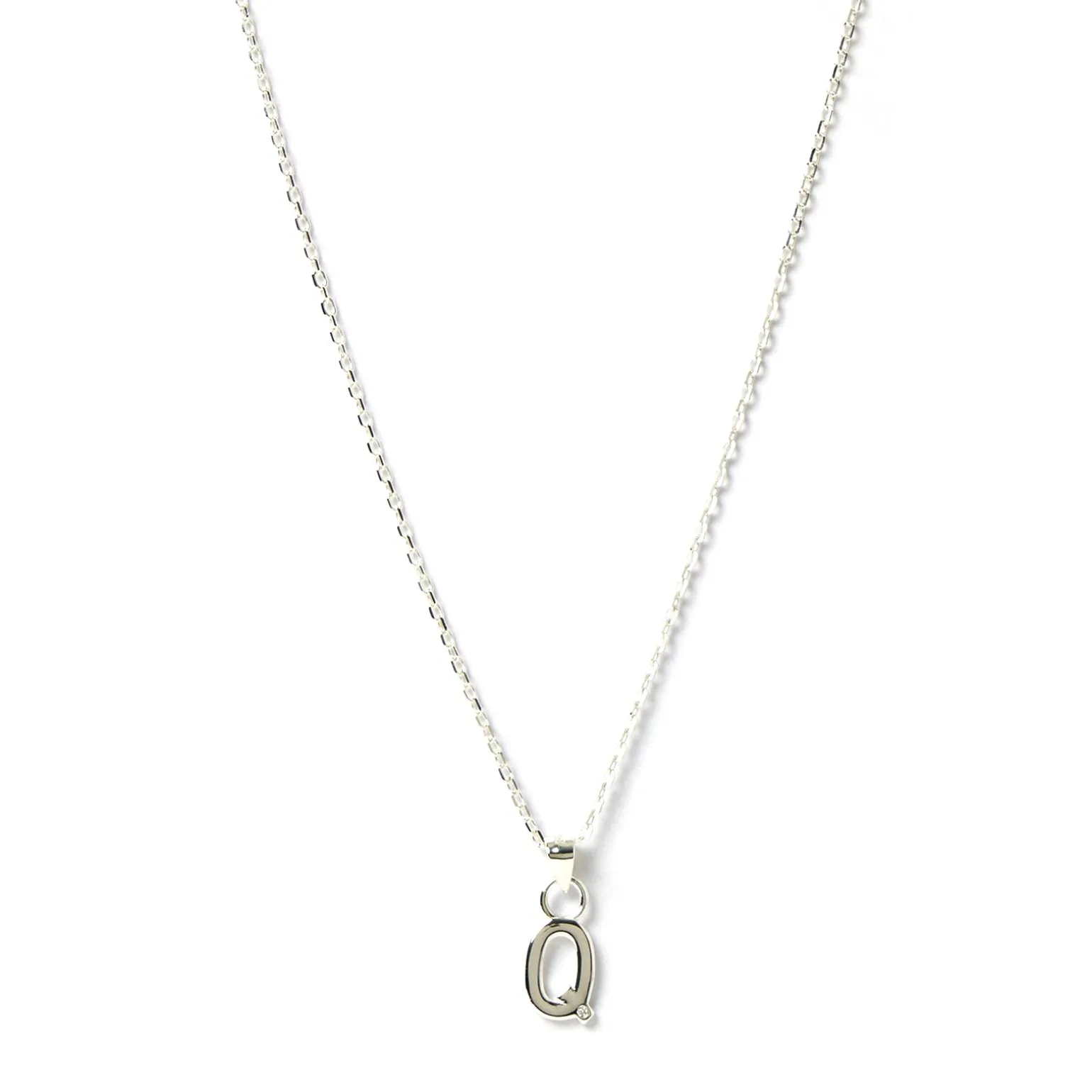 Initial Silver Charm Necklace