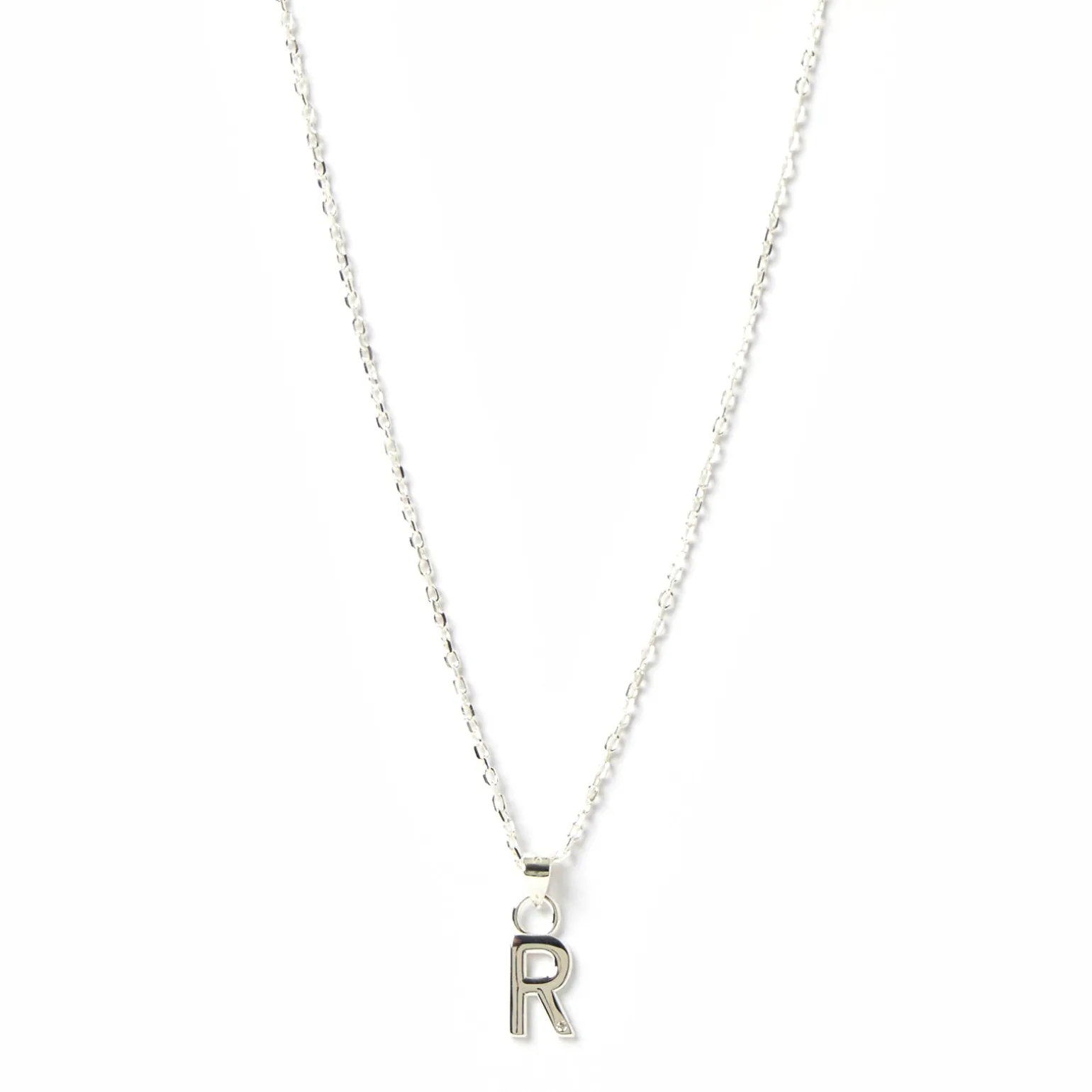 Initial Silver Charm Necklace