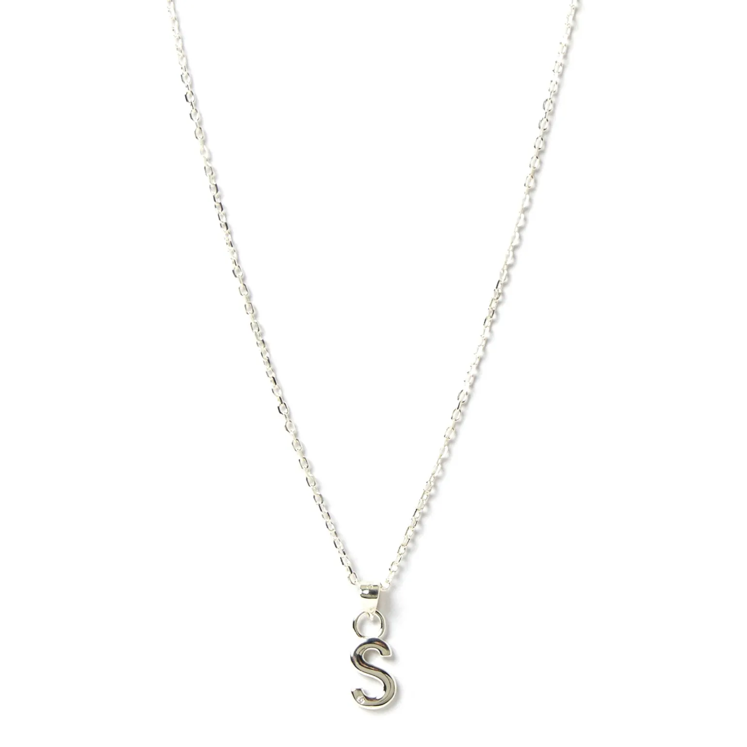 Initial Silver Charm Necklace