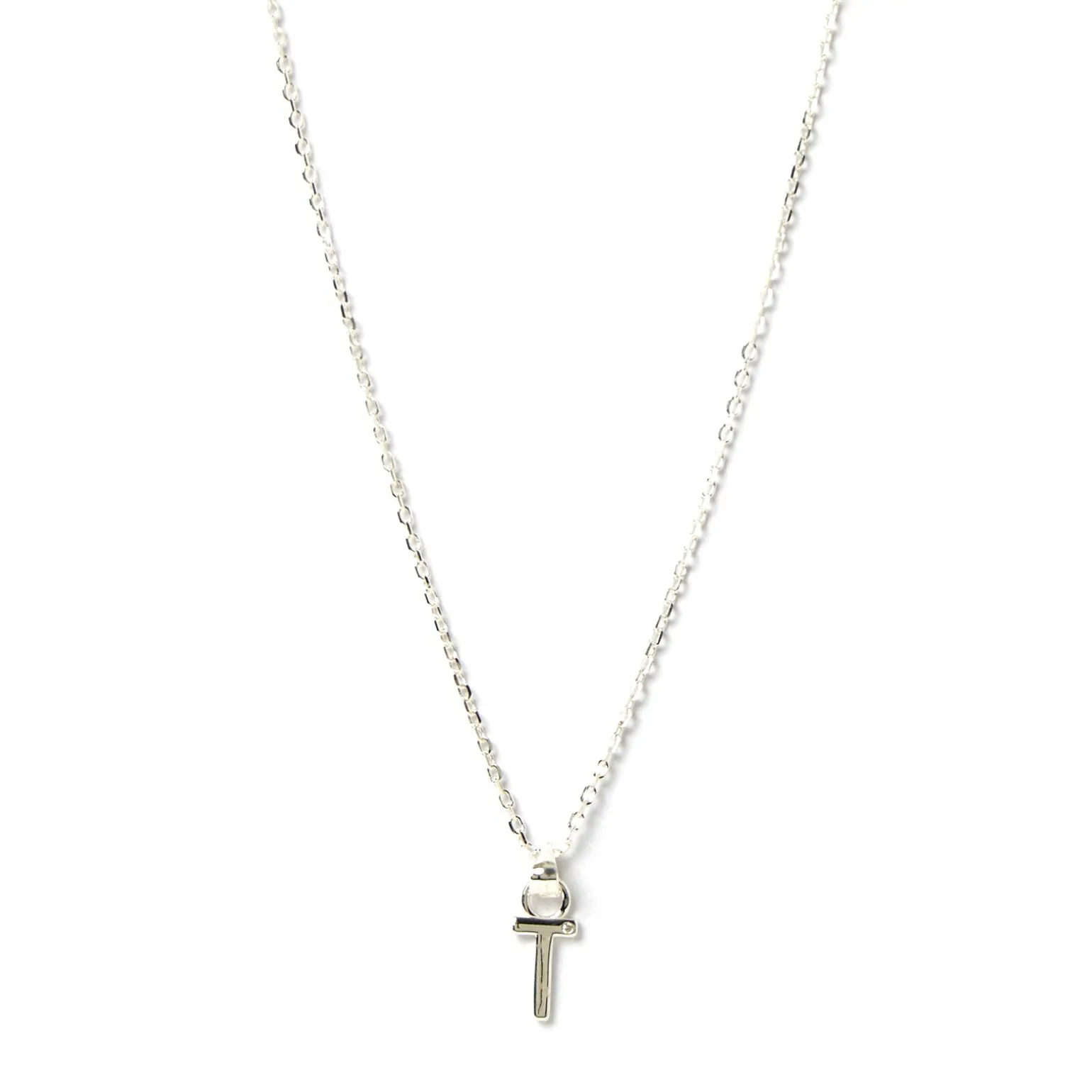 Initial Silver Charm Necklace