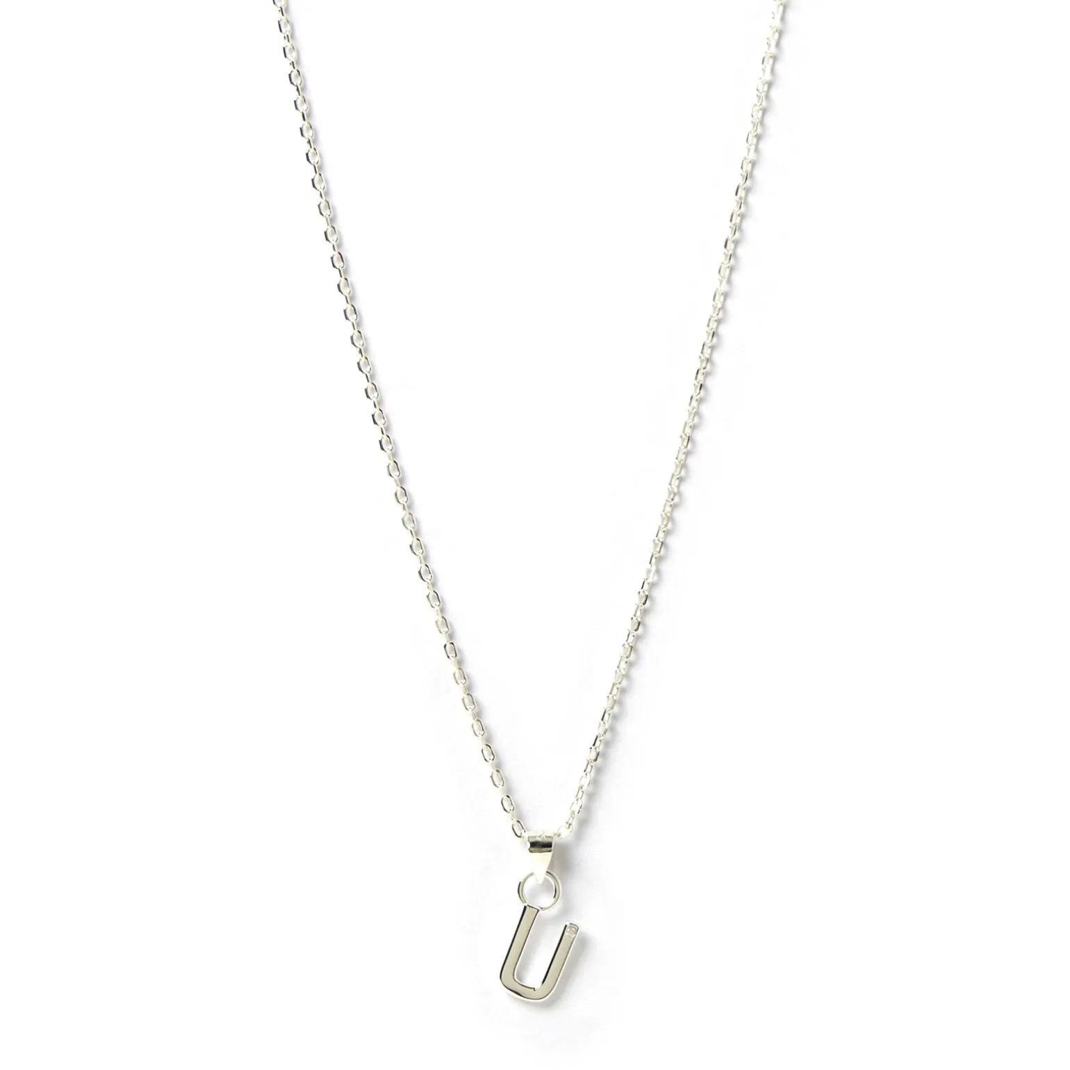 Initial Silver Charm Necklace