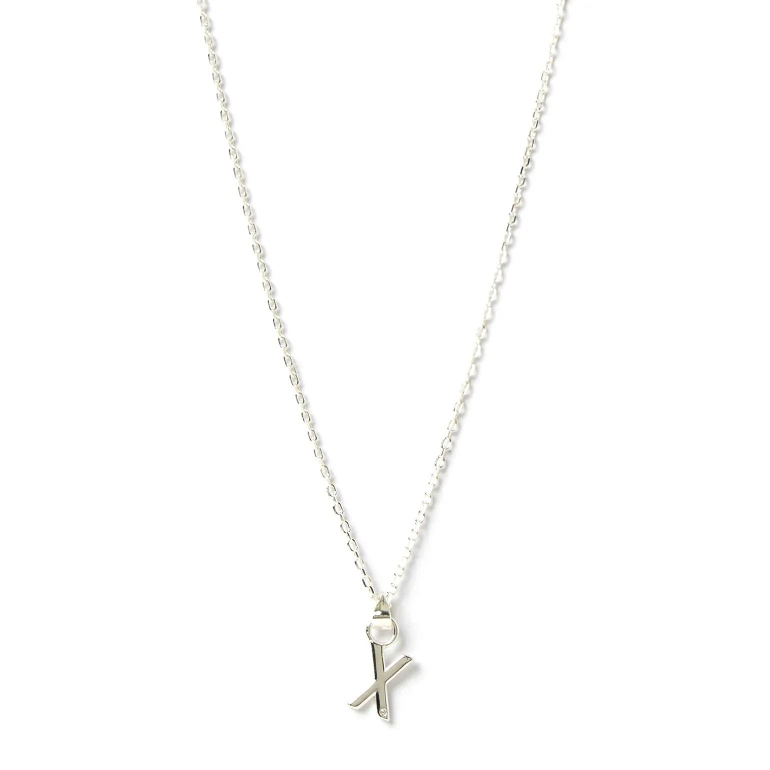 Initial Silver Charm Necklace