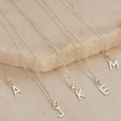 Initial Silver Charm Necklace