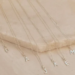 Initial Silver Charm Necklace