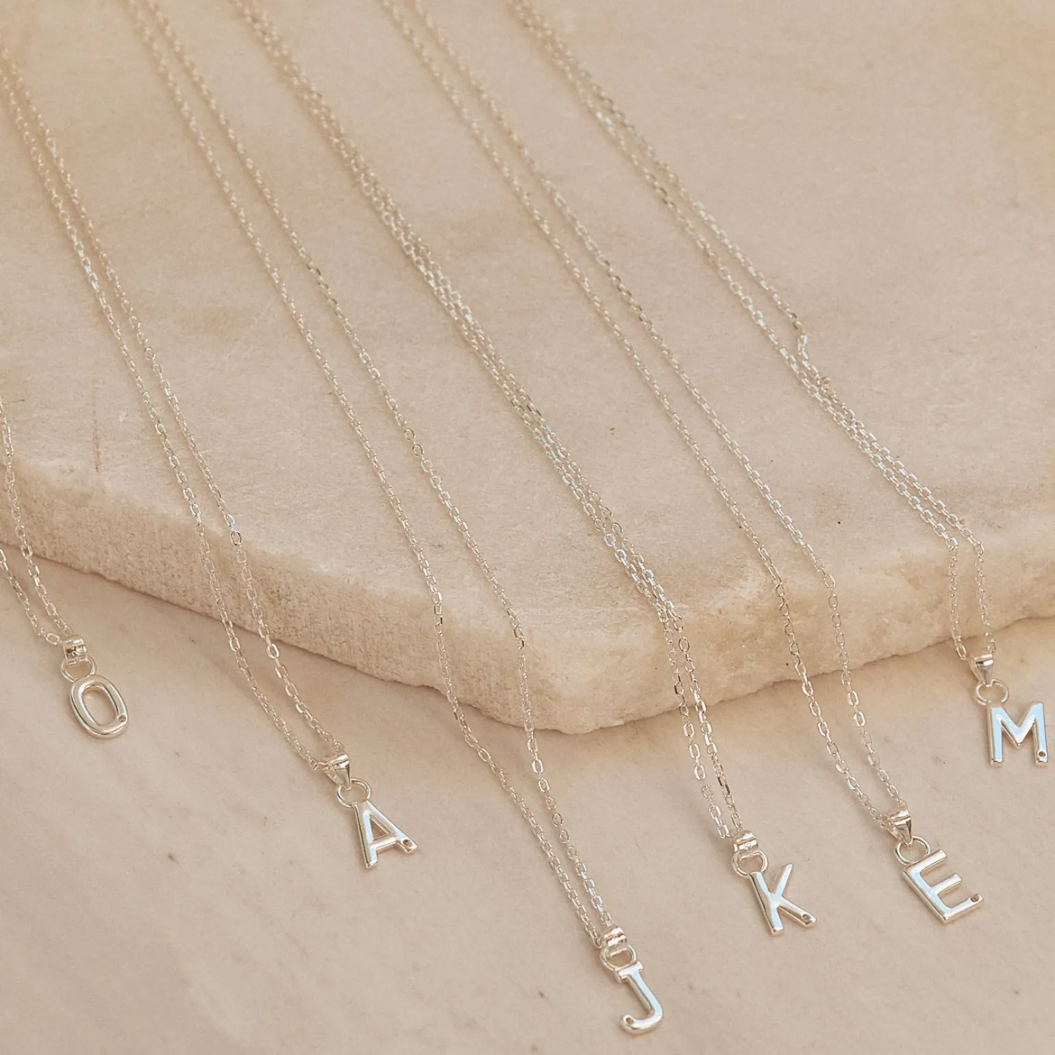 Initial Silver Charm Necklace