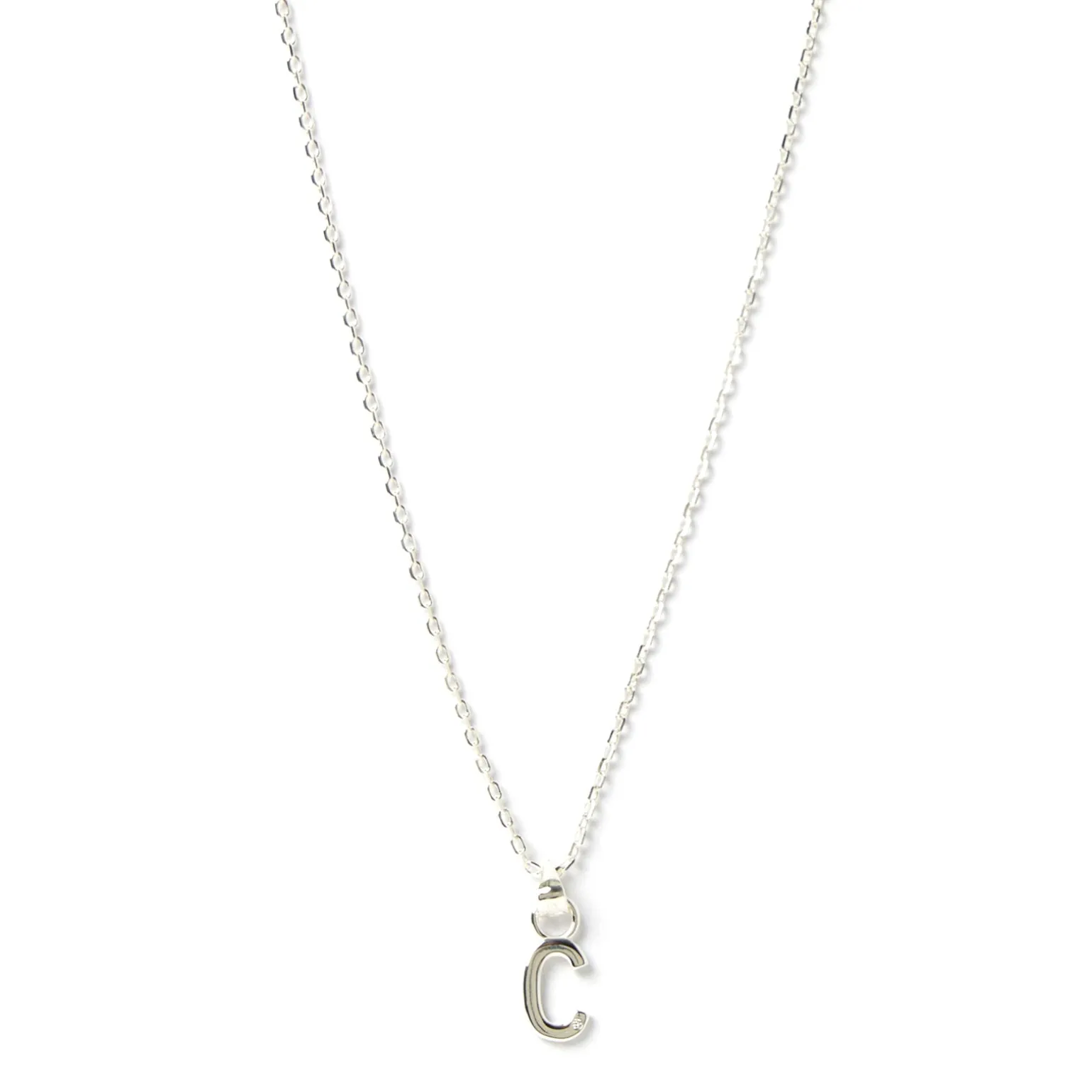Initial Silver Charm Necklace