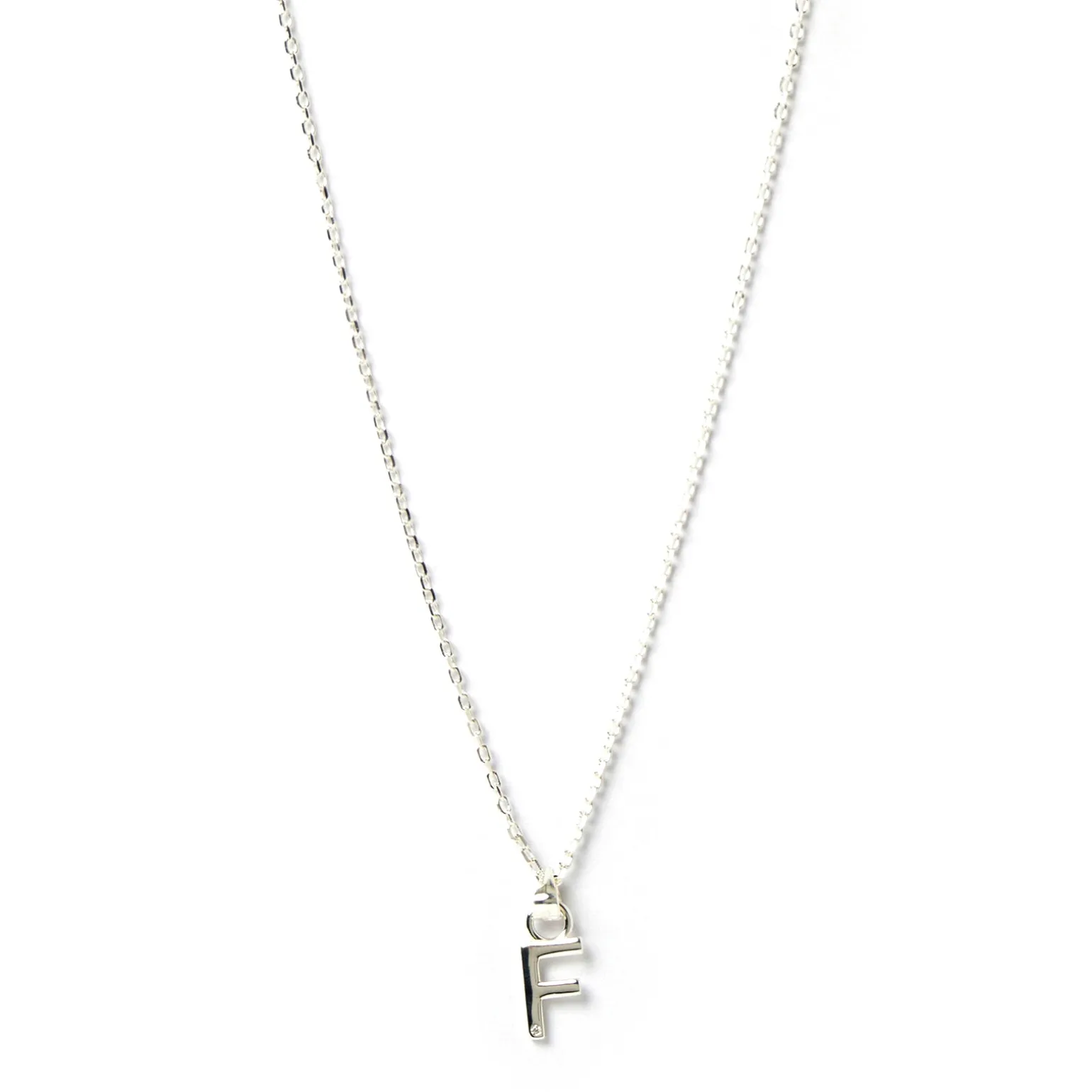 Initial Silver Charm Necklace