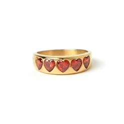 J'adore Gold Ring - Red