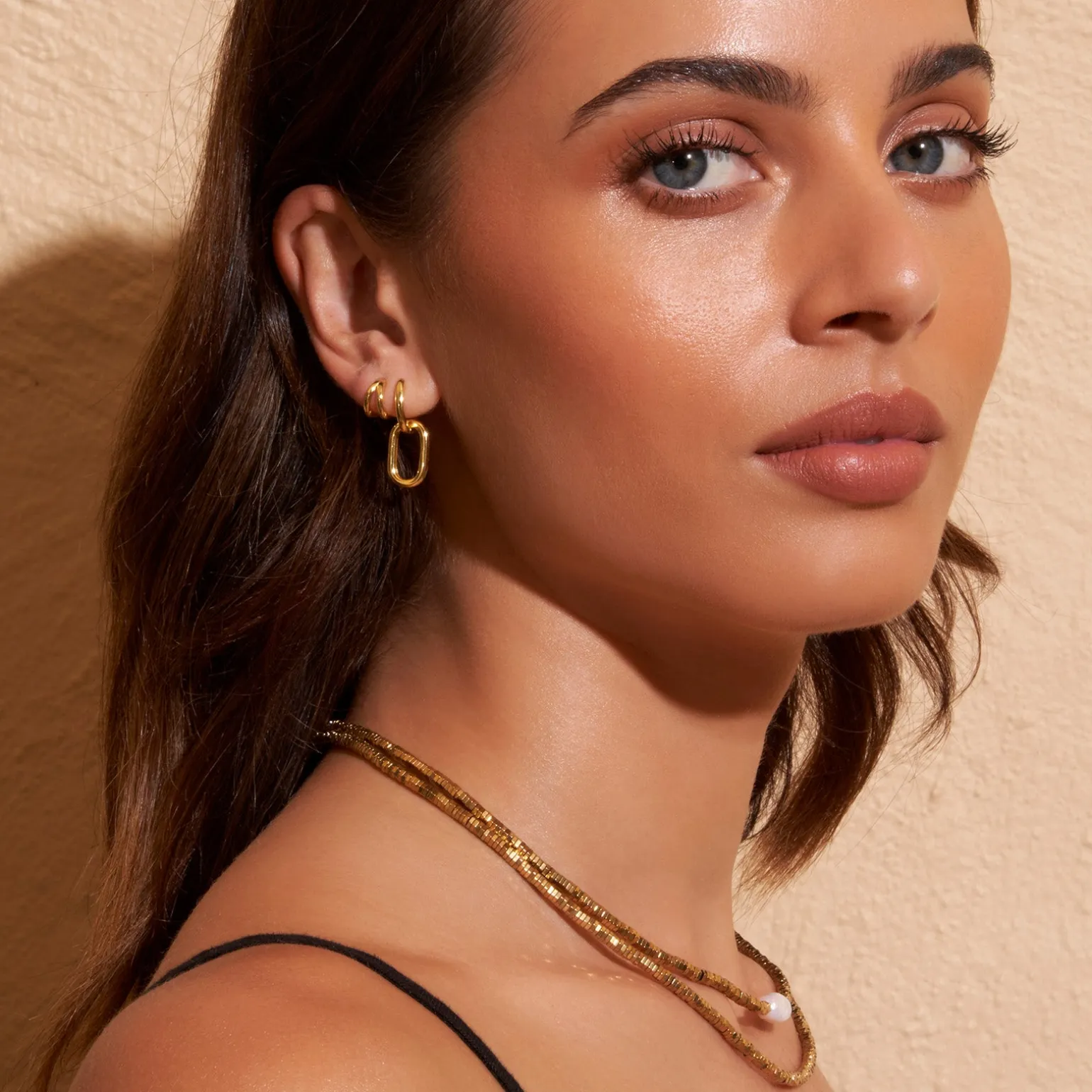 Jean Gold Huggie Earrings