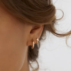 Jett Gold Hoop Earrings