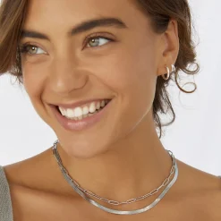 Jett Silver Hoop Earrings
