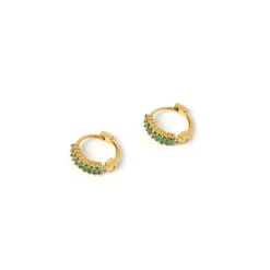 Khloe Gold Earrings - Emerald
