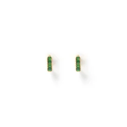 Khloe Gold Earrings - Emerald