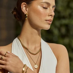 Khloe Gold Earrings - Stone
