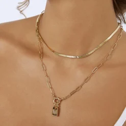 Letter Gold Tag Necklace