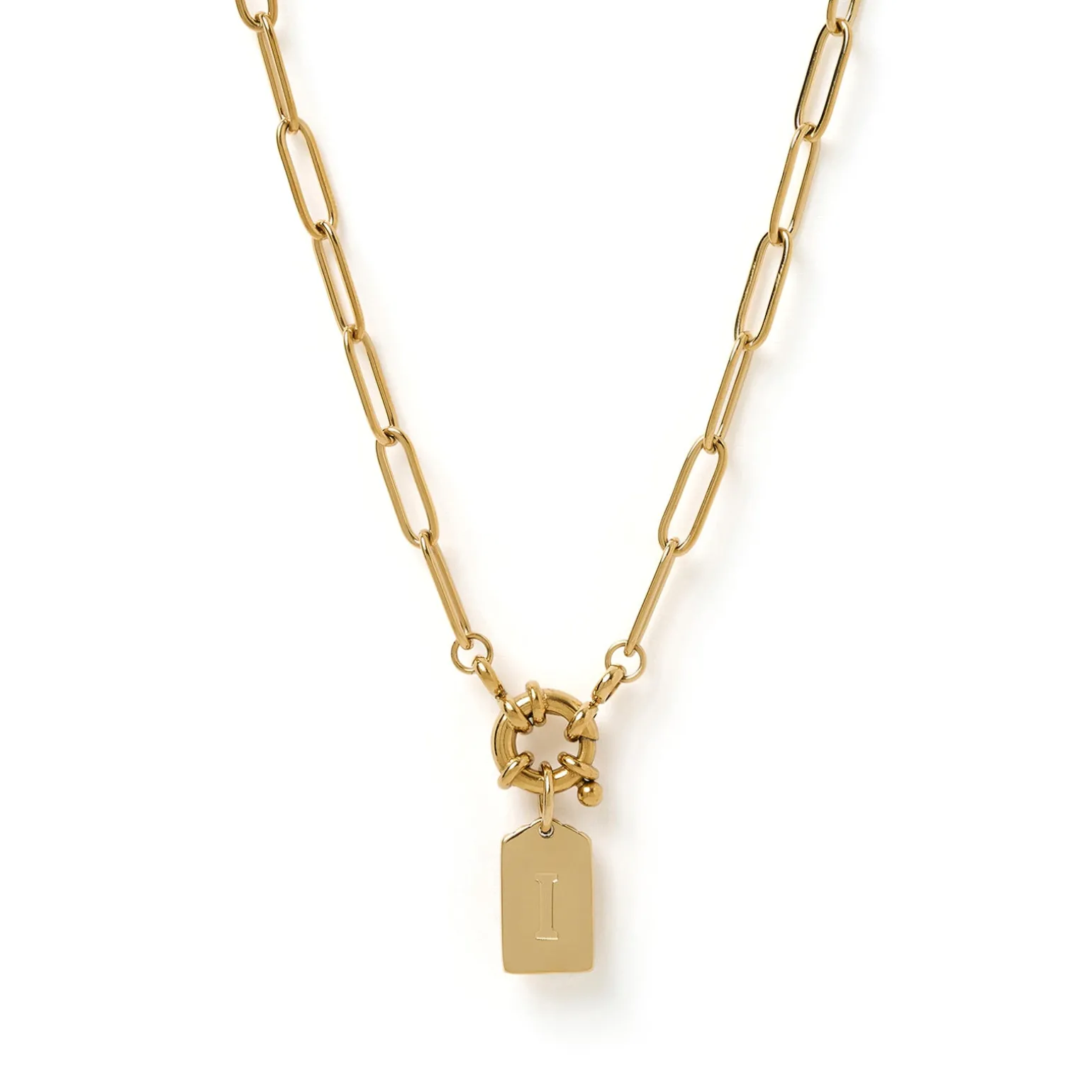 Letter Gold Tag Necklace