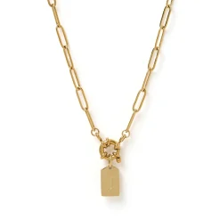 Letter Gold Tag Necklace