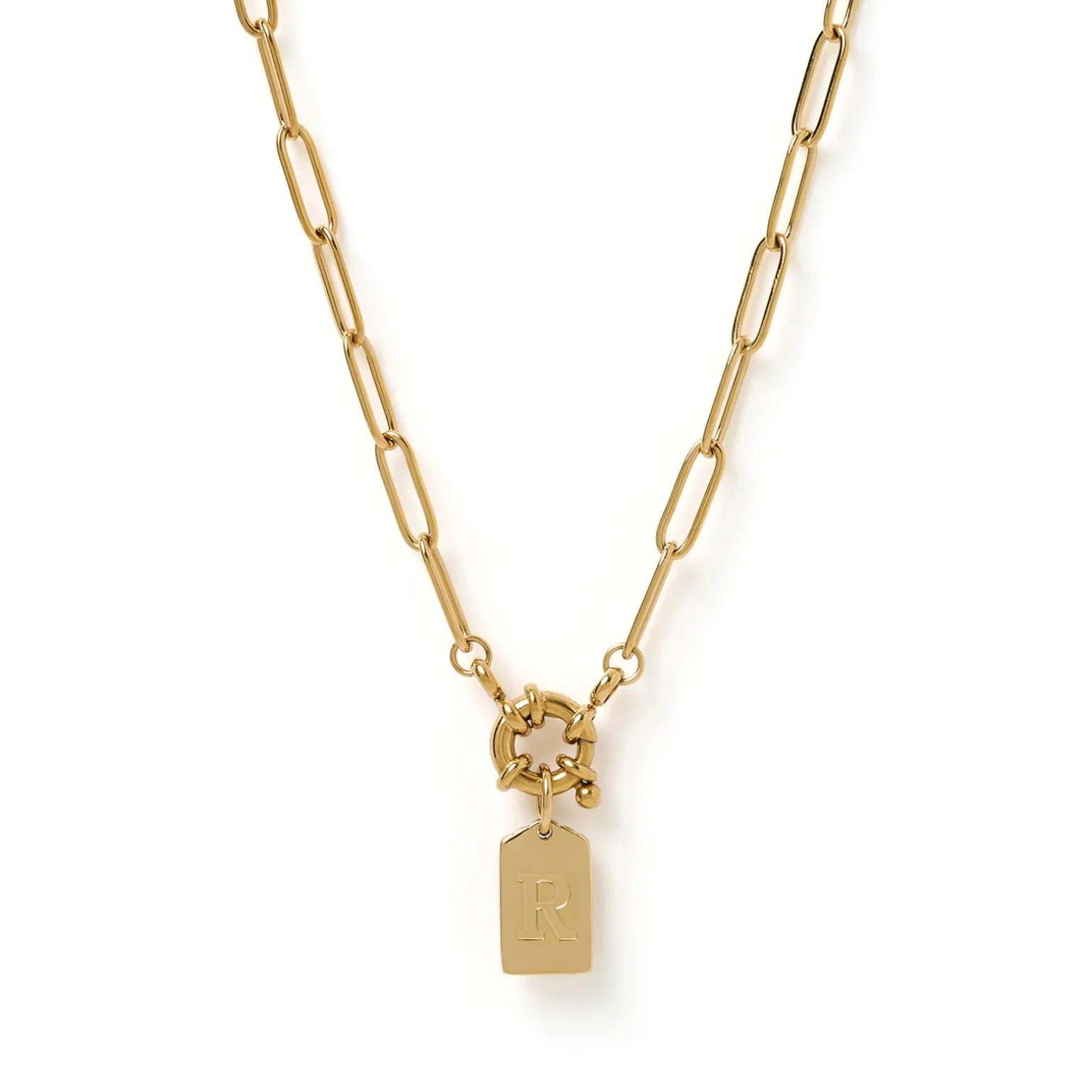 Letter Gold Tag Necklace