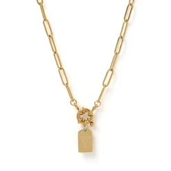 Letter Gold Tag Necklace