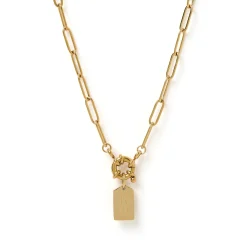 Letter Gold Tag Necklace