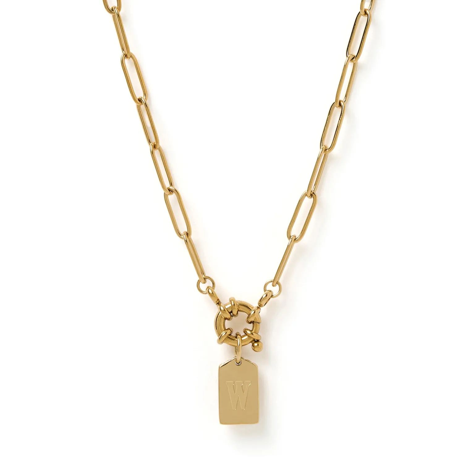 Letter Gold Tag Necklace