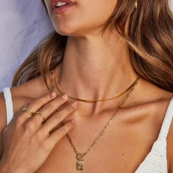 Letter Gold Tag Necklace