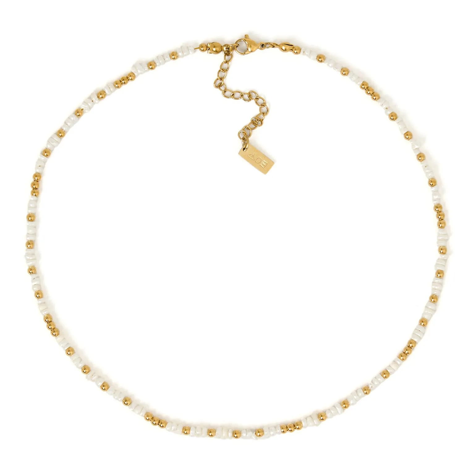 Lucia Pearl and Gold Necklace