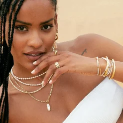 Lucia Pearl and Gold Necklace