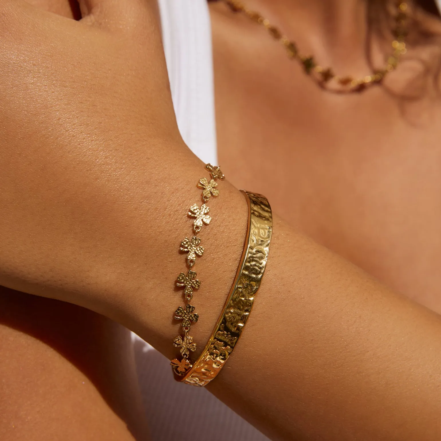Lucky Charm Gold Clover Bracelet