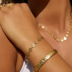 Lucky Charm Gold Clover Bracelet