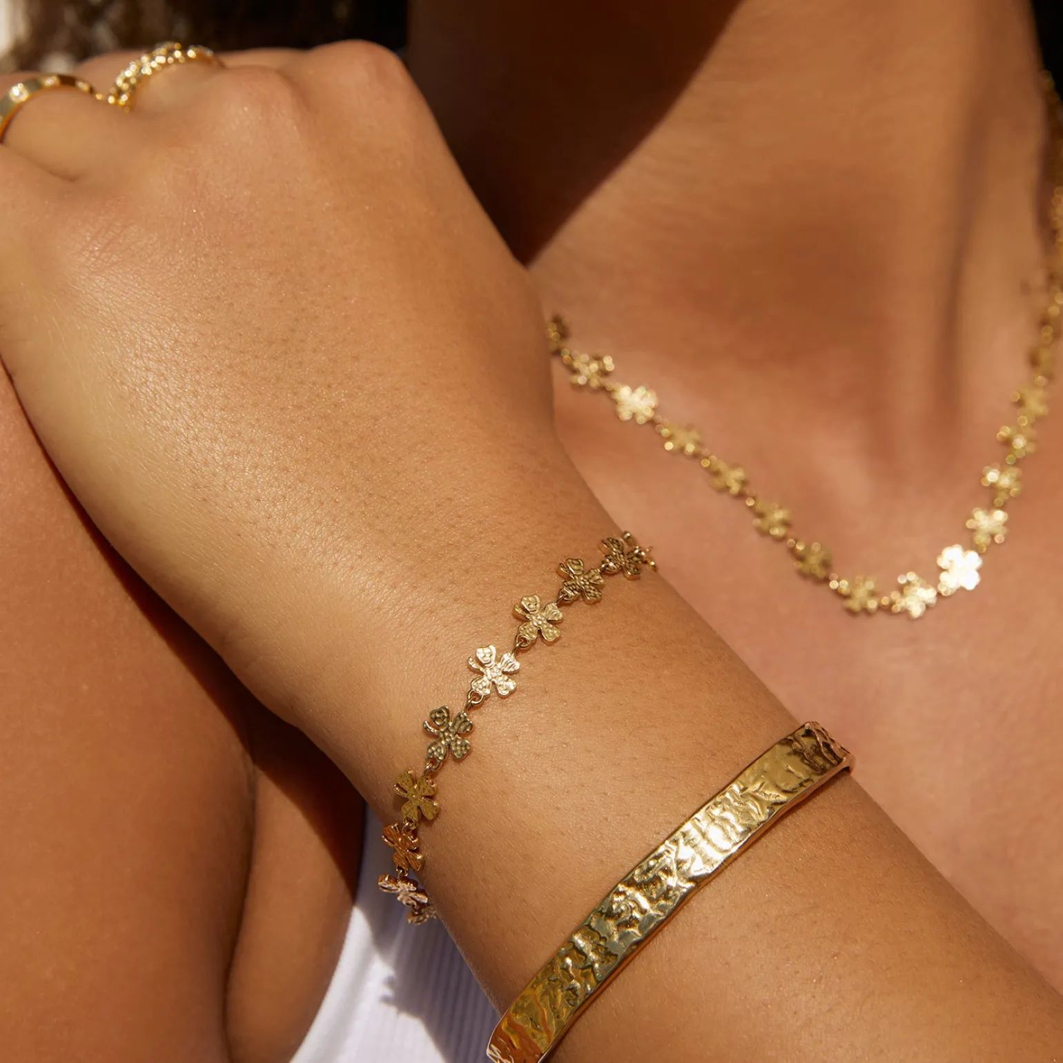 Lucky Charm Gold Clover Bracelet