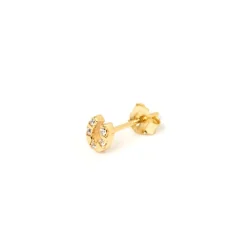 Lucky Horseshoe Gold Single Stud
