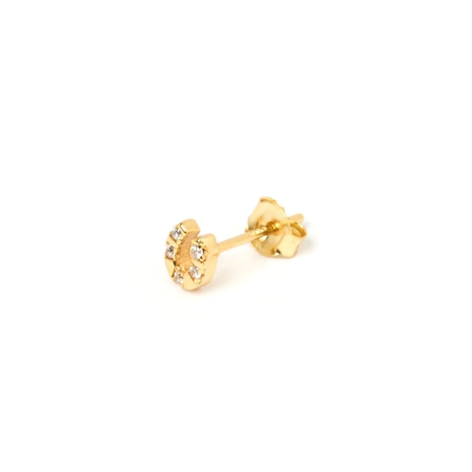 Lucky Horseshoe Gold Single Stud