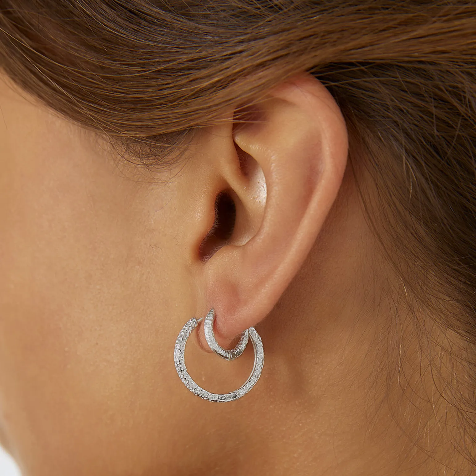 Luka Silver Huggie Earrings