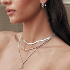 Marcella Double Stack Silver Necklace