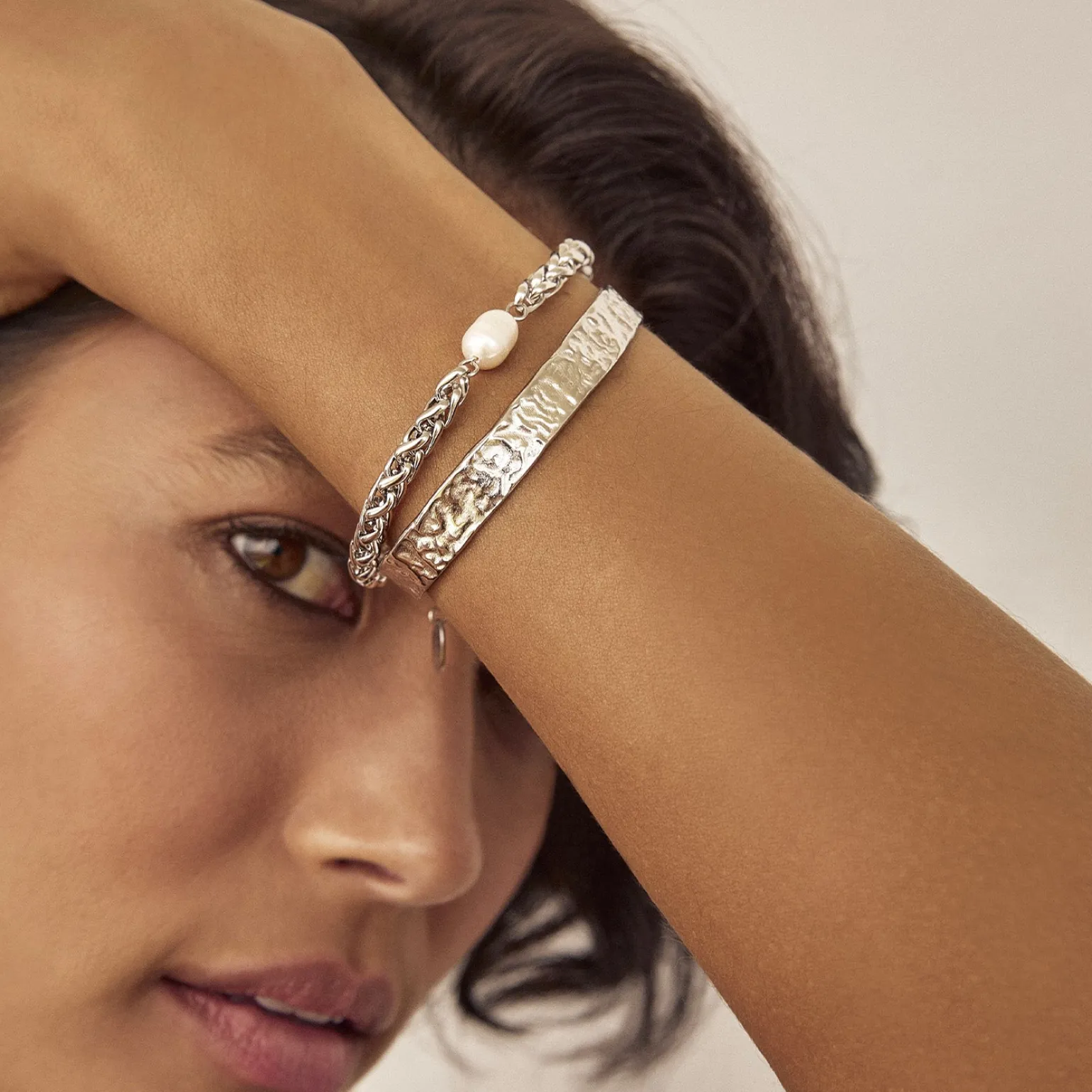 Mia Pearl and Silver Bracelet