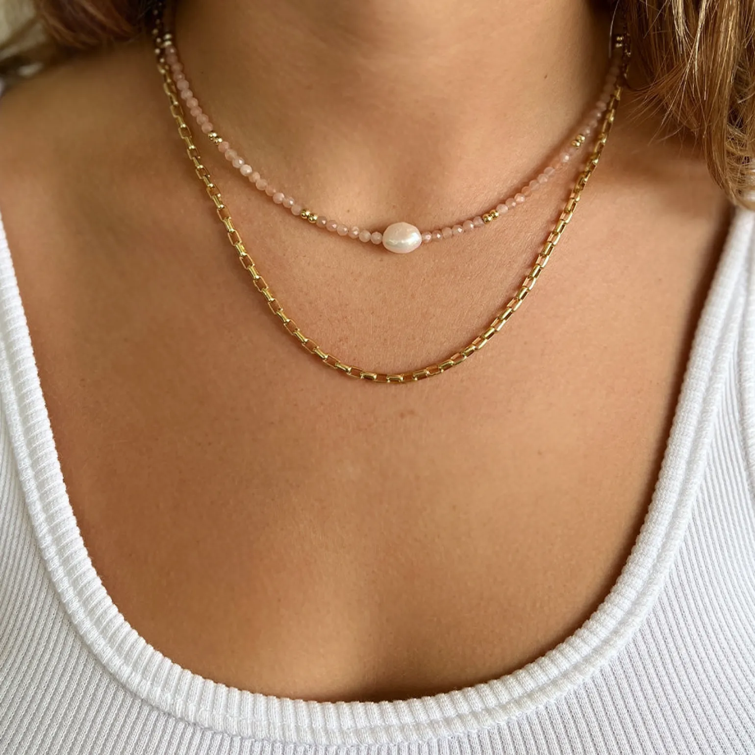 Mila Gemstone and Pearl Choker