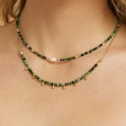 Mila Gemstone Necklace - Clinozoisite