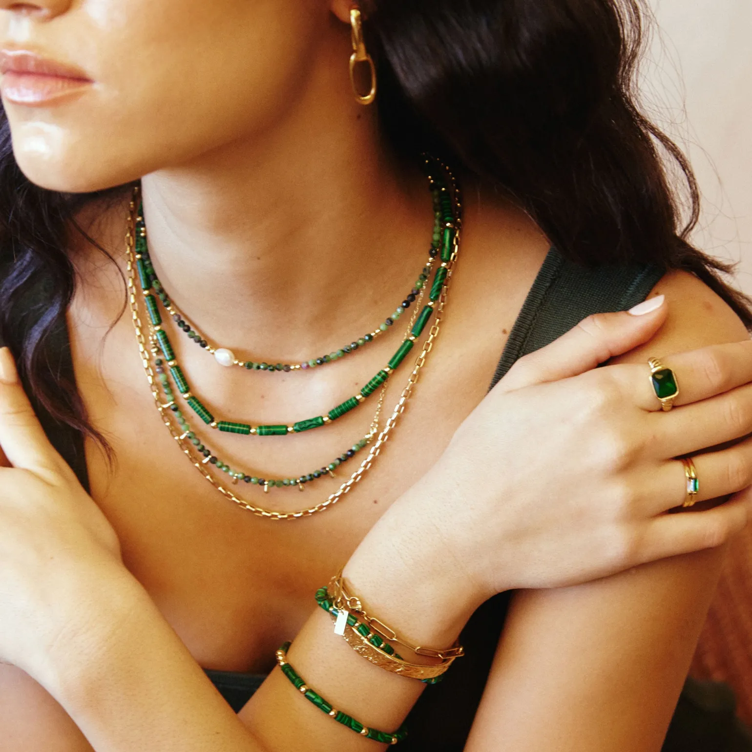 Mila Gemstone Necklace - Clinozoisite