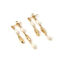 Mimi Pearl and Gold Earrings