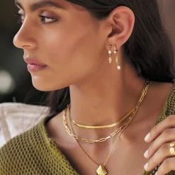 Mimi Pearl and Gold Earrings