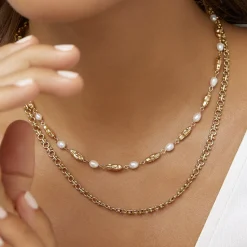 Mimi Pearl and Gold Necklace