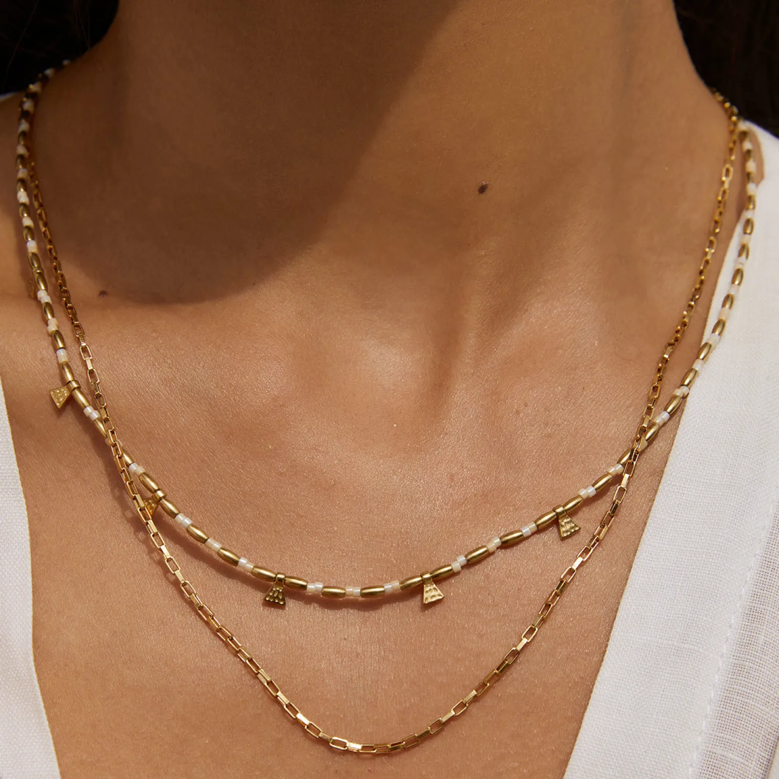 Natalia Gold Necklace - Vanilla