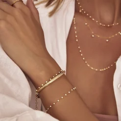 Peggy Gold and Enamel Bracelet - Vanilla
