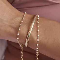 Peggy Gold and Enamel Bracelet - Vanilla